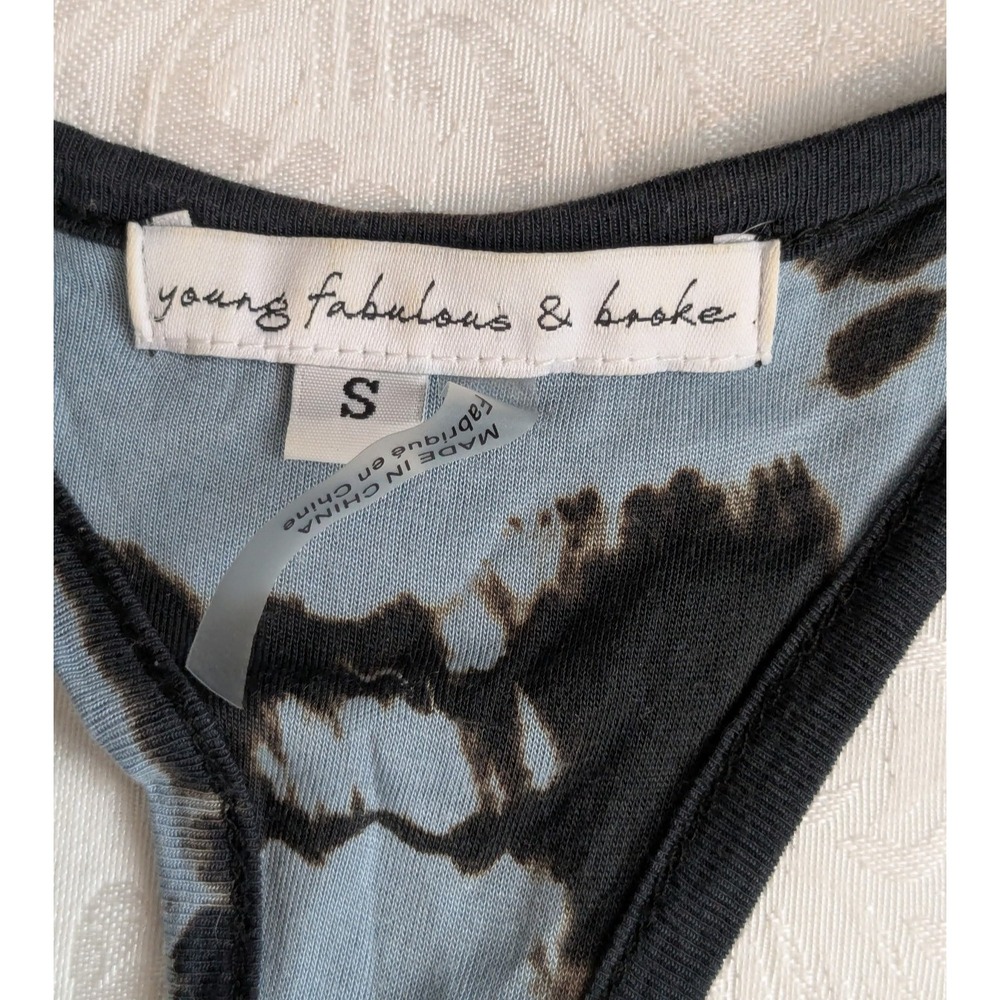 Young Fabulous & Broke Hampton Maxi Dress Sleeveless Blue Black Tie Dye Size S - Picture 5 of 10
